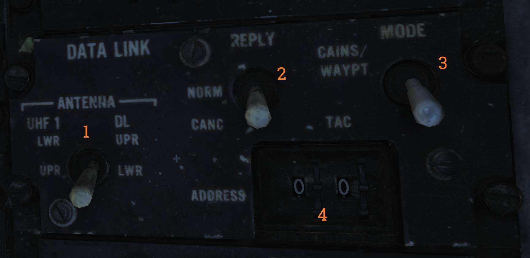 Data Link Reply and Antenna Control Panel